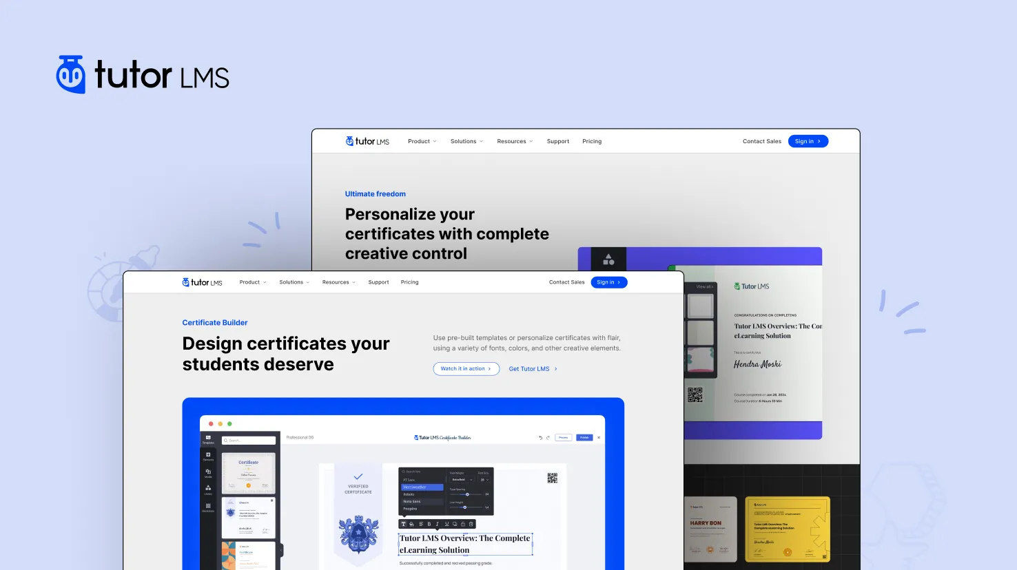 Tutor LMS Certificate Builder